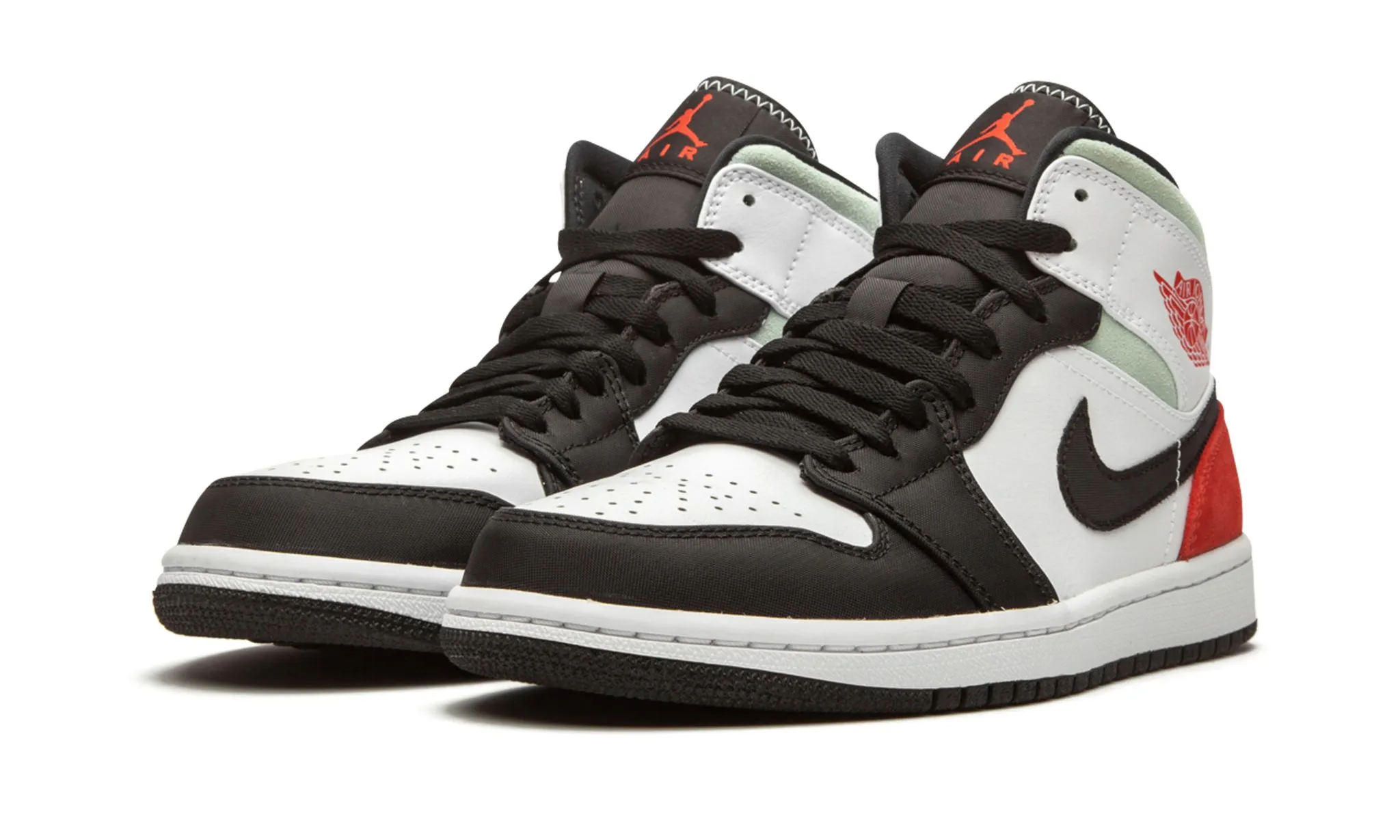 Air Jordan 1 Mid SE Red Grey Black Toe Soft Walk