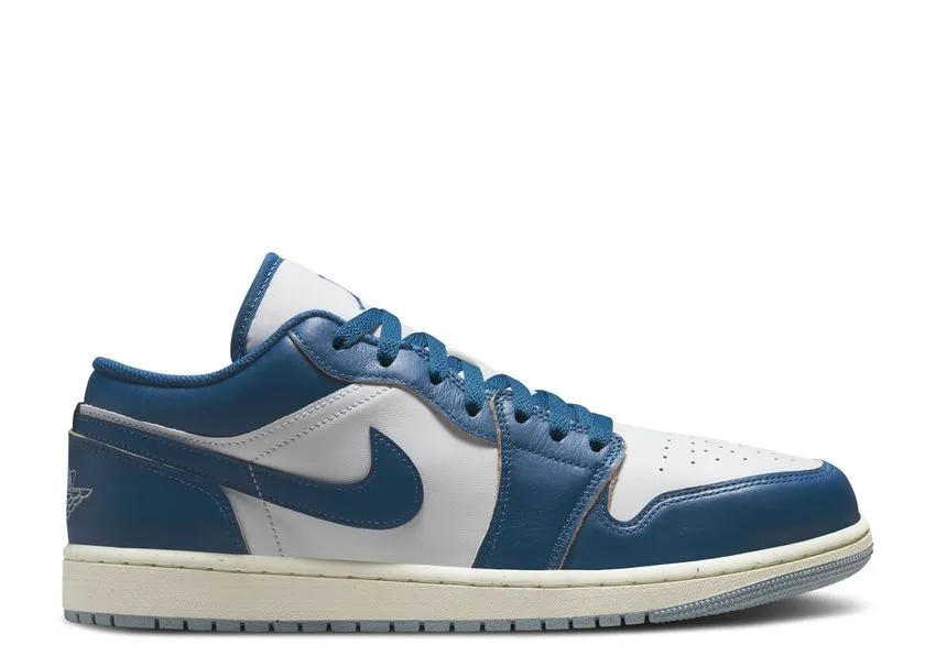 Air Jordan 1 Low Industrial Blue Smooth Steps Heel Hug