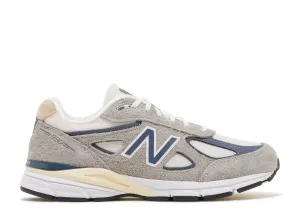 Textured Surface Outing Shoes New Balance 990 V4 Made In USA Grey Suede