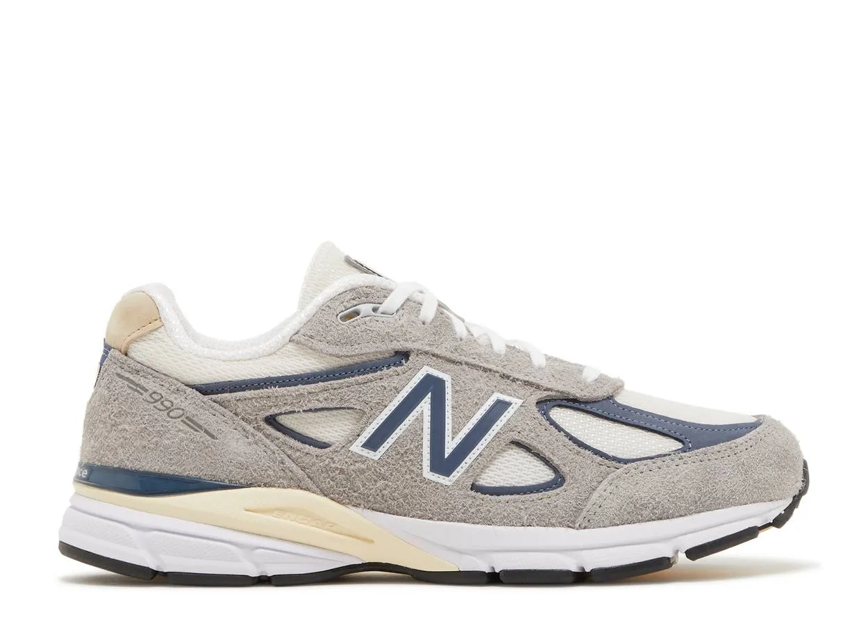 Textured Surface Outing Shoes New Balance 990 V4 Made In USA Grey Suede