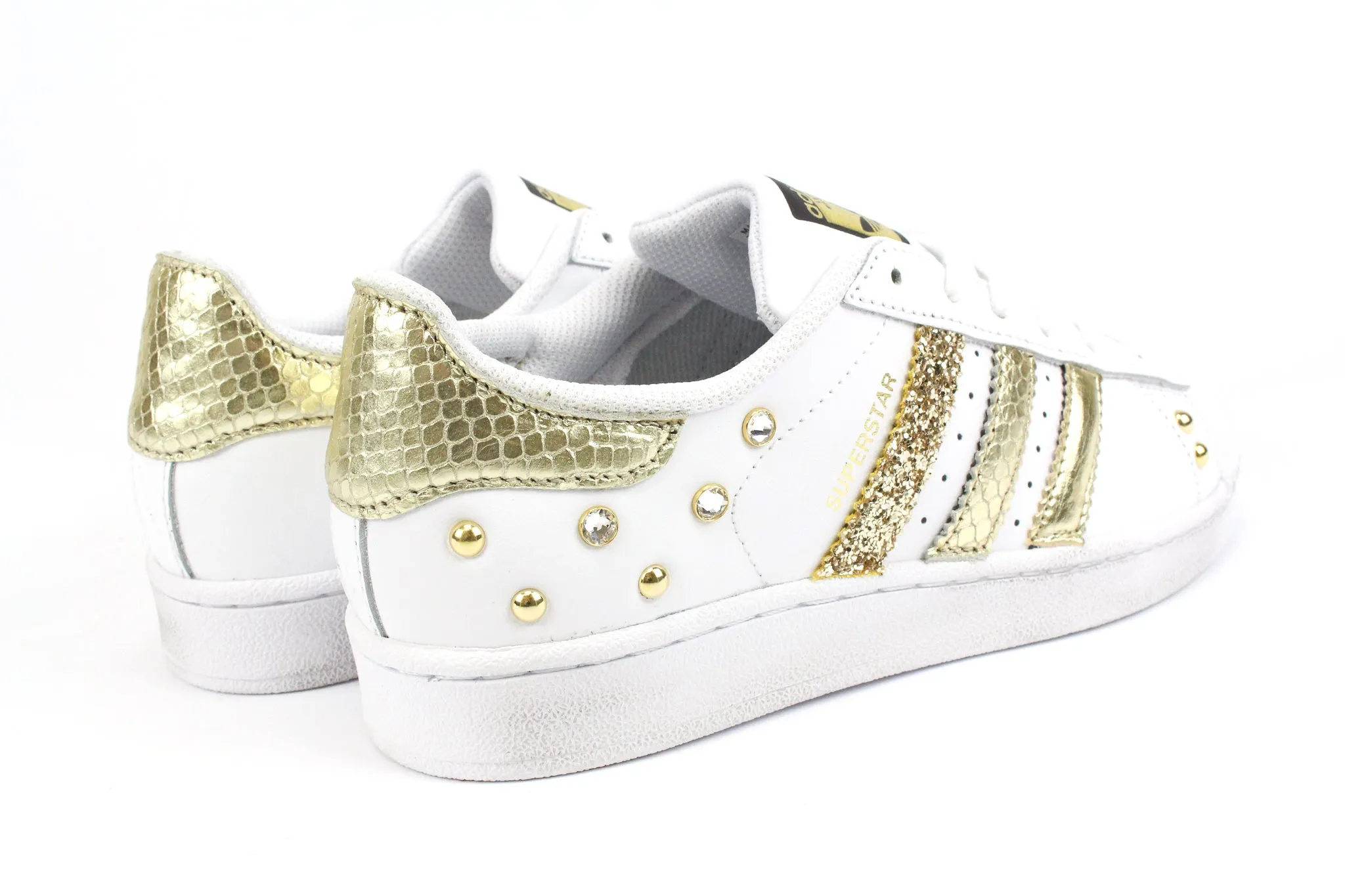 Adidas Superstar Pitone Laminato Gold Glitter & Strass Yellow Sun Low Cut