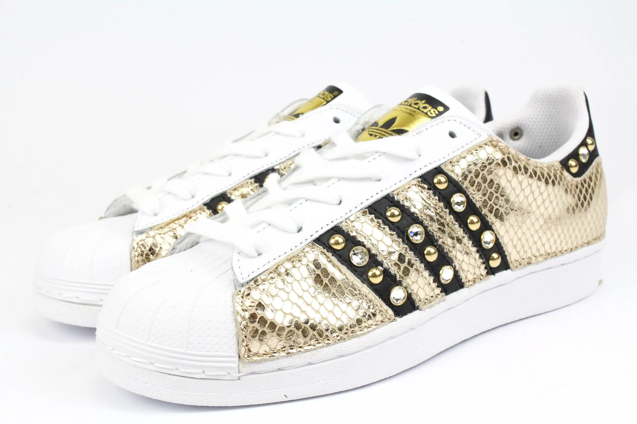 Heel Support Everywhere Use Adidas Superstar Total Pitone Gold & Strass