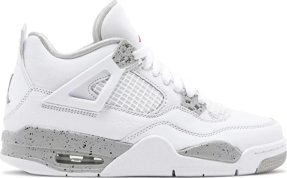 Jordan 4 Retro White Oreo (2021) (GS) Plain Finish Luxe Look