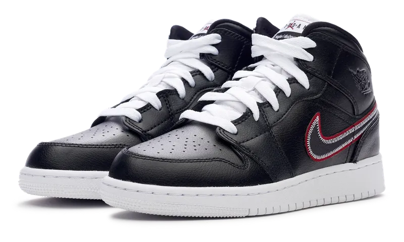 Nike Jordan 1 Mid Maybe I Destroyed The Game (BQ6931-016) GradeSchool Size 4Y-5Y Arch Design Effortless Step