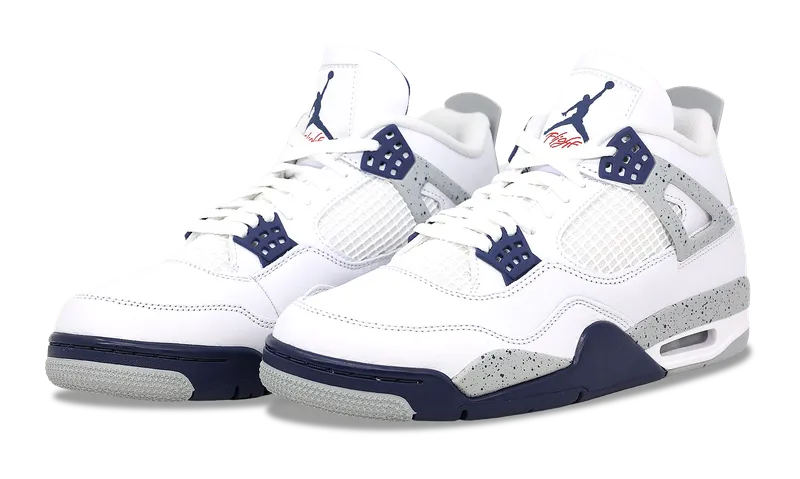 Foot Ease Nike Air Jordan 4 Retro White Midnight Navy  DH6927-140