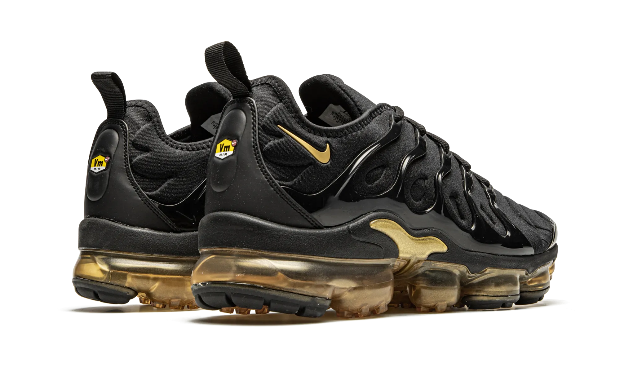 Air VaporMax Plus "Black / Gold" Performance - fabric running with water bottle shoes