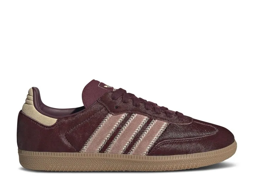 Core Fit Adidas Samba OG Maroon Sand Strata Pony