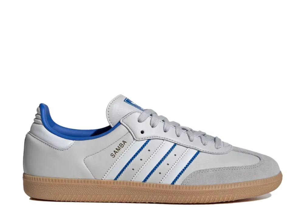 Adidas Samba OG Grey One Blue Comfortable to wear Timeless Style