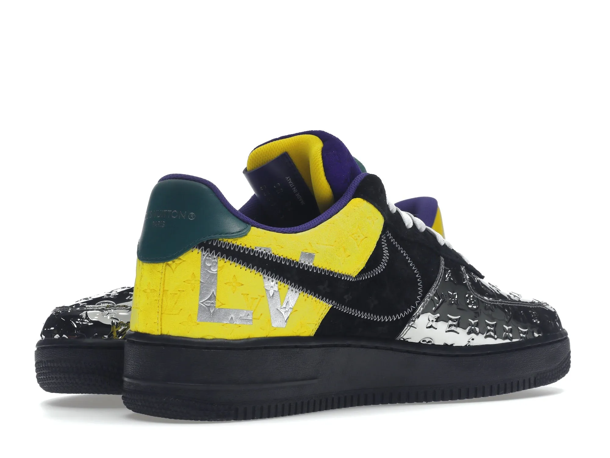 Louis Vuitton Nike Air Force 1 Low By Virgil Abloh Black Metallic Silver Club Hike Cool Shape
