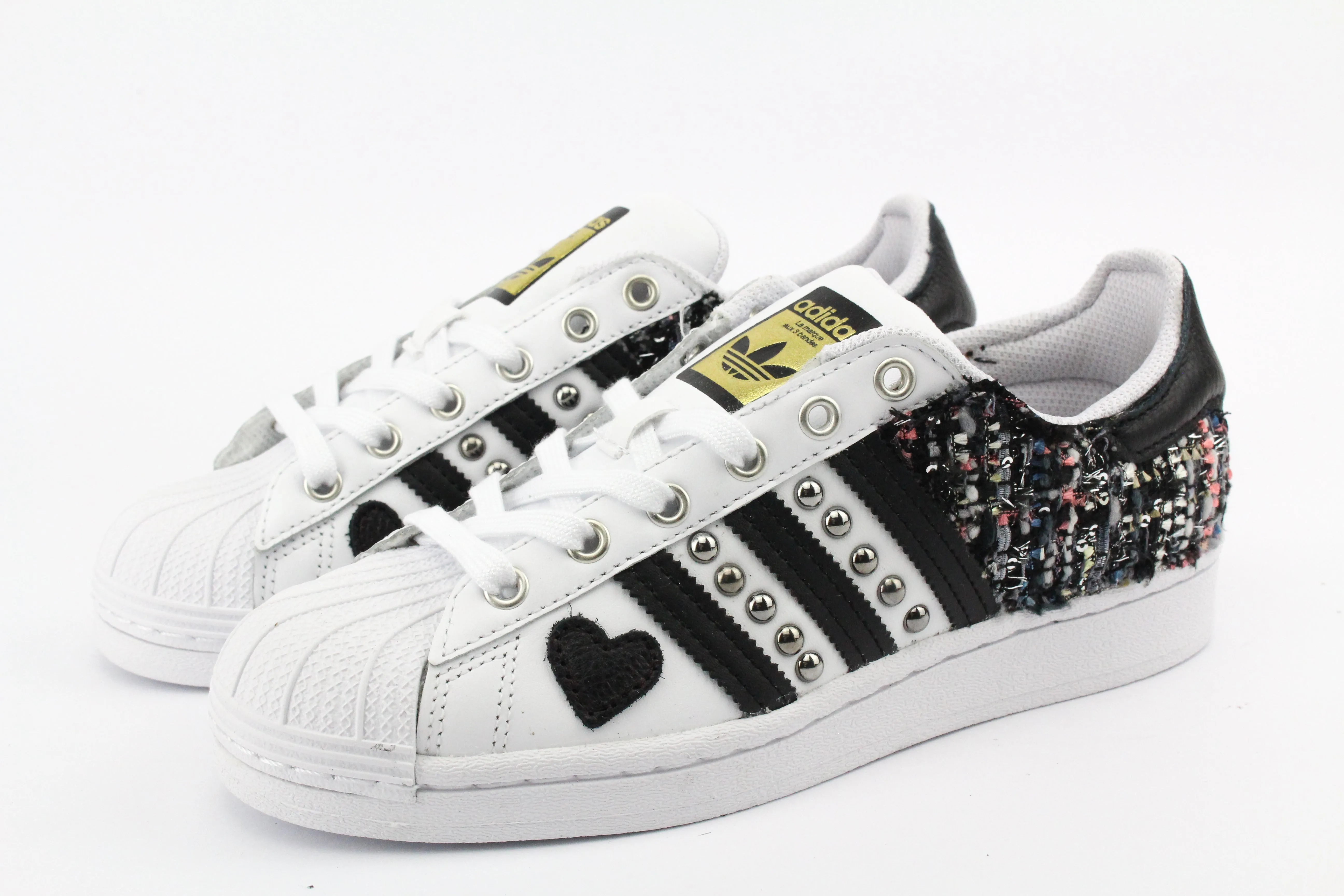 Free Movement Adidas Superstar Black Boucl?? Borchie & Cuore