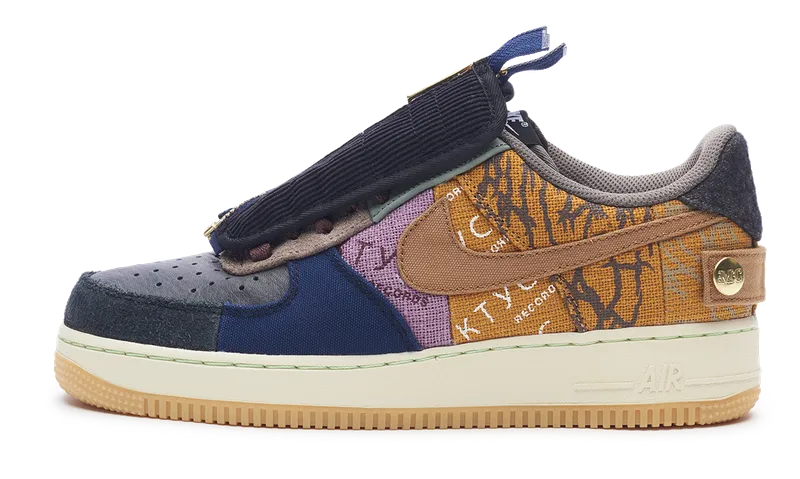 Vent Zones Throw Step Nike Air Force 1 Low x Travis Scott Cactus Jack (CN2405-900) Men's Size 5-13