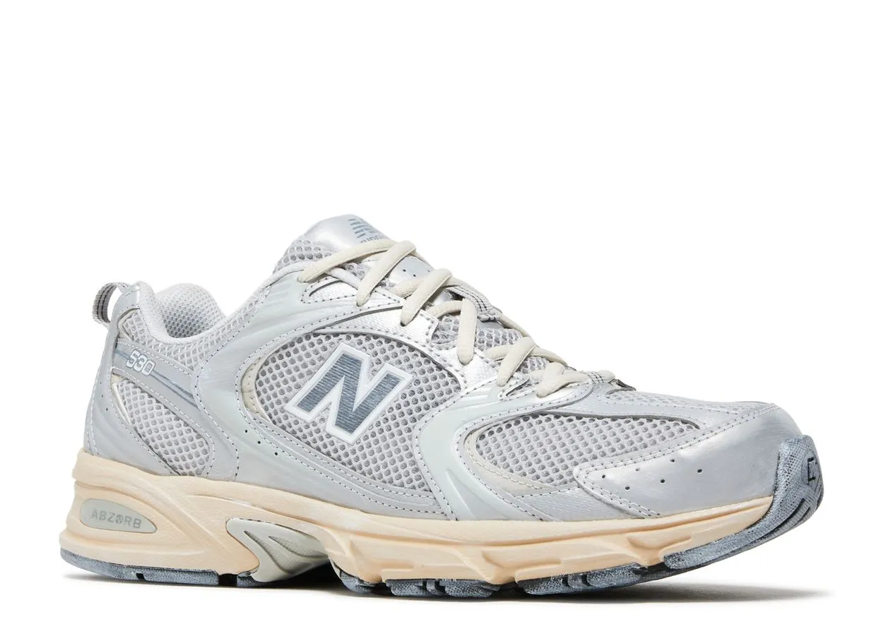 New Balance 530 Vintage Silver Metallic Moonbeam Soft Cushioned Upper Sandals style