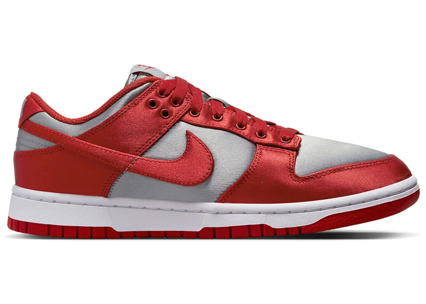 Gold Shine bike ride Nike Dunk Low UNLV Satin (Women's)